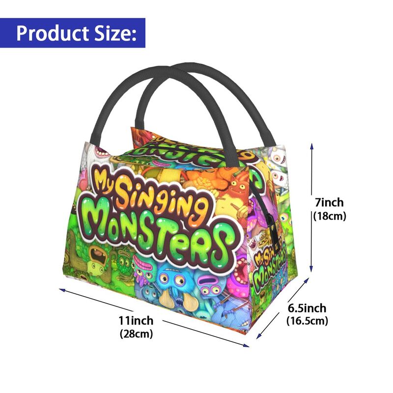 Custom My Singing Monsters Lunch Bag Women Thermal Cooler Insulated Lunch Boxes for Work Pinic or 2 - My Singing Monsters Plush