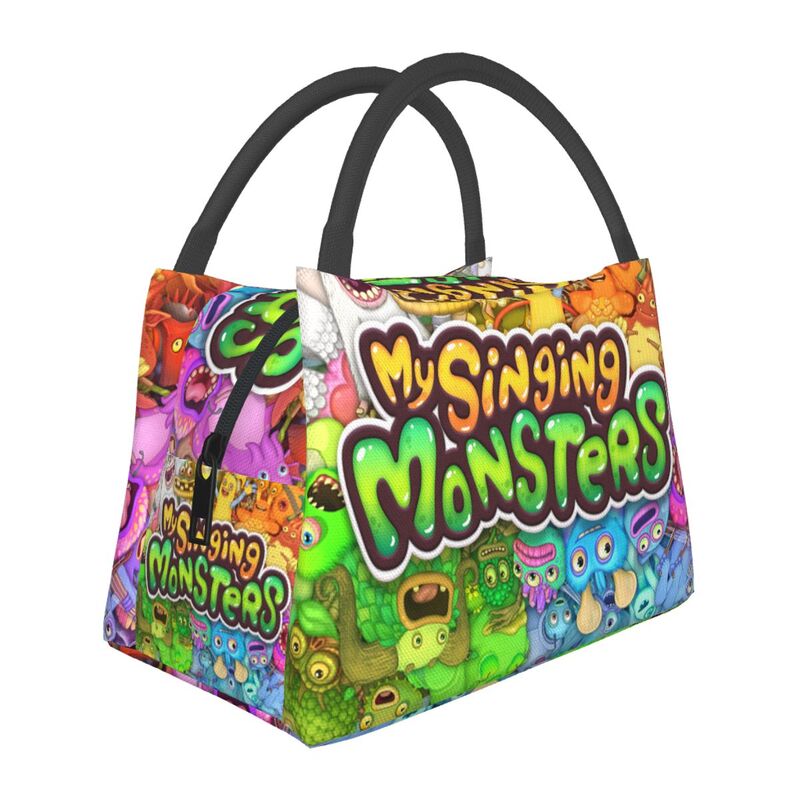 Custom My Singing Monsters Lunch Bag Women Thermal Cooler Insulated Lunch Boxes for Work Pinic or - My Singing Monsters Plush