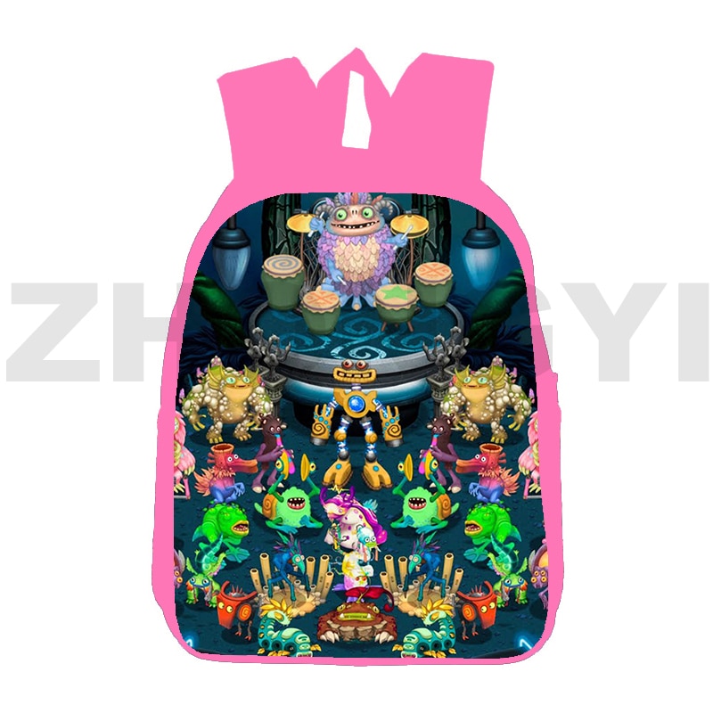 Lovely Girls My Singing Monsters School Backpack 3D High Capacity Travel Bag 12 16 Inch Students 4 - My Singing Monsters Plush