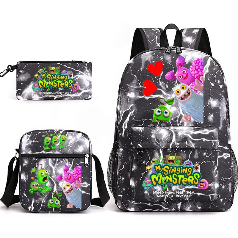 My Sing Monsters Backpack Student College Bookbag Business Laptop Satchel Travel Shoulder Bag 3D Anime Pencil 2 - My Singing Monsters Plush