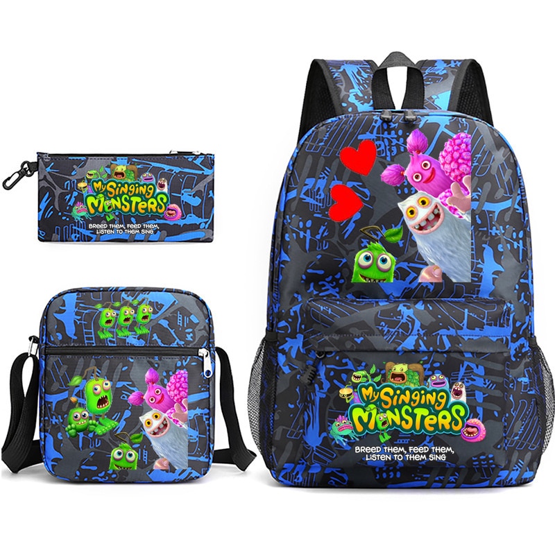 My Sing Monsters Backpack Student College Bookbag Business Laptop Satchel Travel Shoulder Bag 3D Anime Pencil - My Singing Monsters Plush