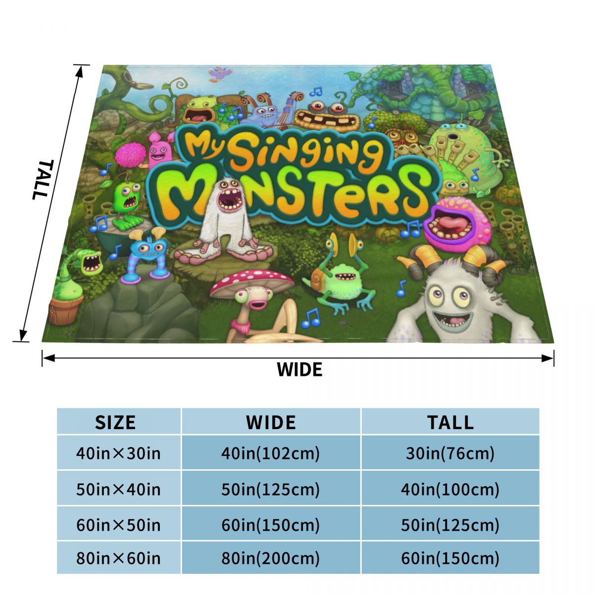 My Singing Monsters Blanket Game Cartoon Flannel Awesome Warm Throw Blanket for Bedspread Autumn Winter 4 - My Singing Monsters Plush