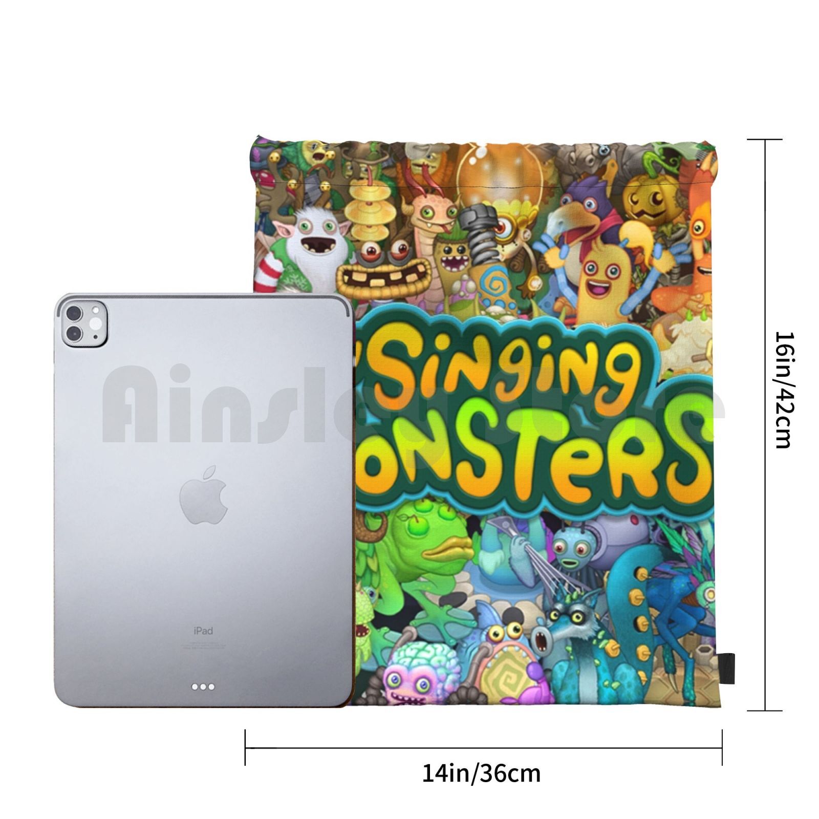 My Singing Monsters Characters And Title Backpack Drawstring Bag Riding Climbing Gym Bag My Singing Monsters 2 - My Singing Monsters Plush