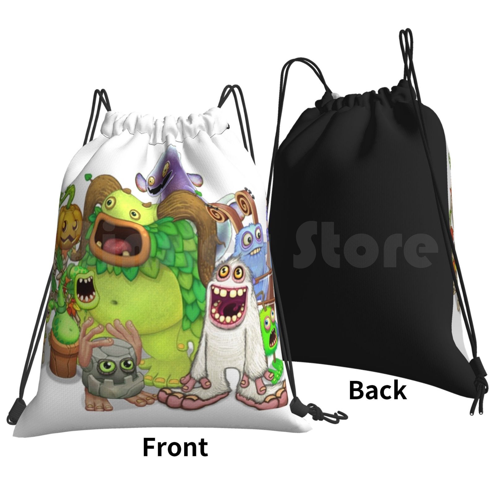 My Singing Monsters Characters Backpack Drawstring Bag Riding Climbing Gym Bag My Singing Monsters My Singing 1 - My Singing Monsters Plush