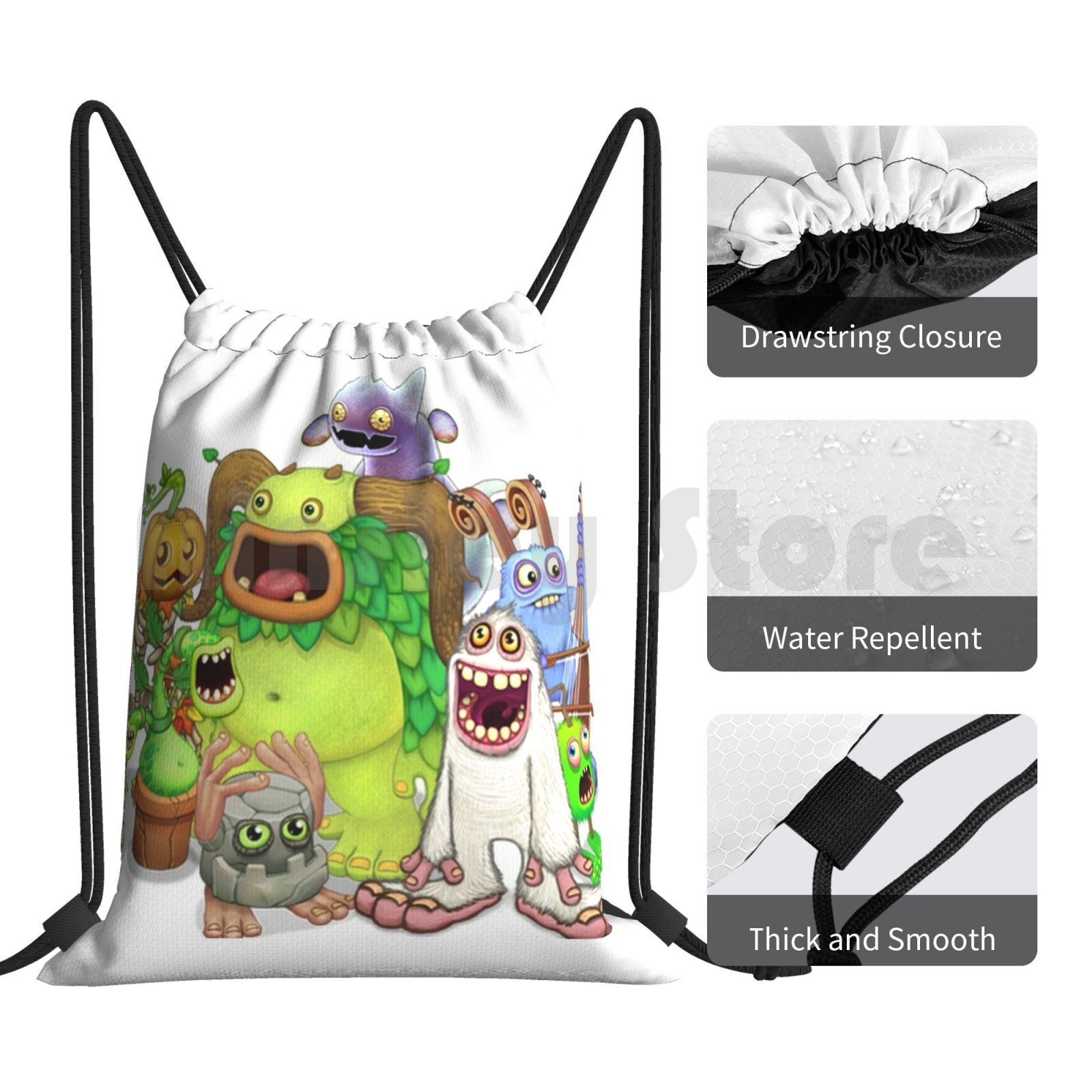 My Singing Monsters Characters Backpack Drawstring Bag Riding Climbing Gym Bag My Singing Monsters My Singing 3 - My Singing Monsters Plush