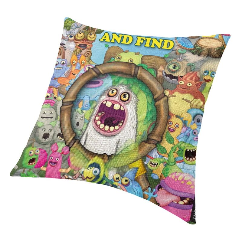 My Singing Monsters Pillow Case 45x45cm for Living Room Adventure Video Game Nordic Cushion Cover Square 2 - My Singing Monsters Plush