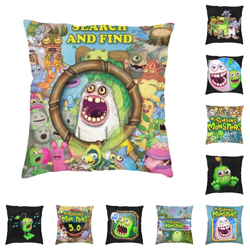 My Singing Monsters Pillow Case 45x45cm for Living Room Adventure Video Game Nordic Cushion Cover Square - My Singing Monsters Plush